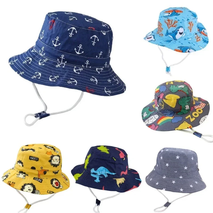 Panama Summer Baby Girls and Boys Sun Bucket Hat with Cotton Material