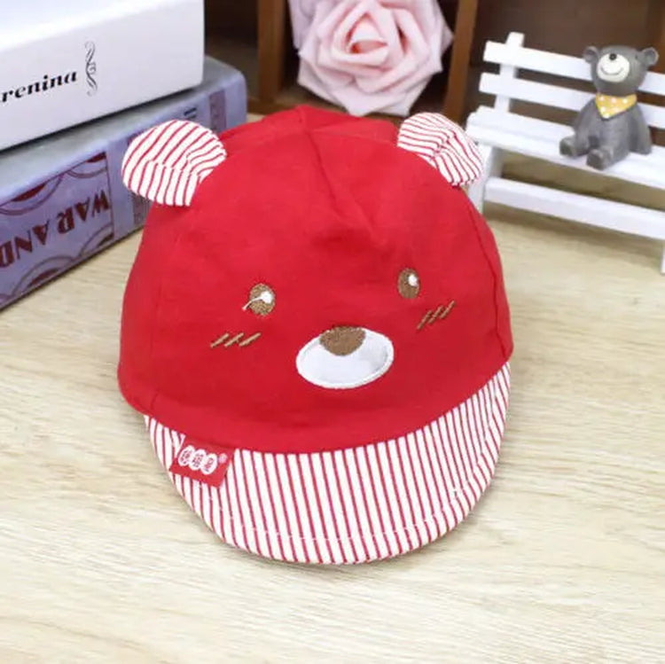 Newborn Bear Baseball Sun Hat for Toddler Boys and Girls with Ear Detail