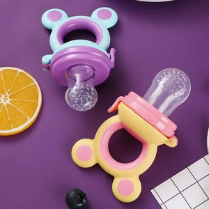 Silicone Baby Feeder - Fresh Food Nibbler for Infants - Bear Shape - Fruit Feeding - Safe Supplies