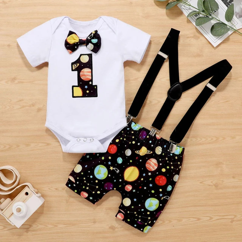 "My First Birthday Boys Outfit Set for Baby Summer: Party Cake Smash Outfit & Suit"