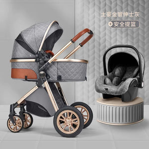 New 3 in 1 Baby Stroller High Landscape Carriage Light Newborn Pram Shock Proof Two Way 2 in 1 Kid Car Baby Comfort Cart 2024