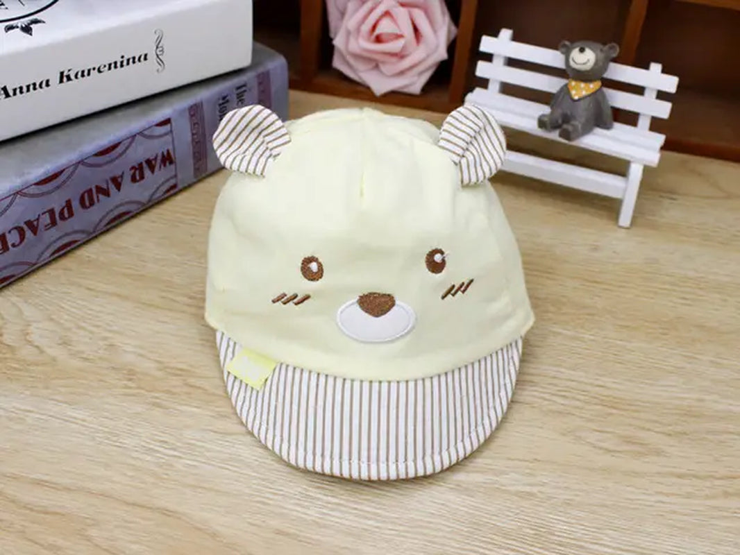 Newborn Bear Baseball Sun Hat for Toddler Boys and Girls with Ear Detail